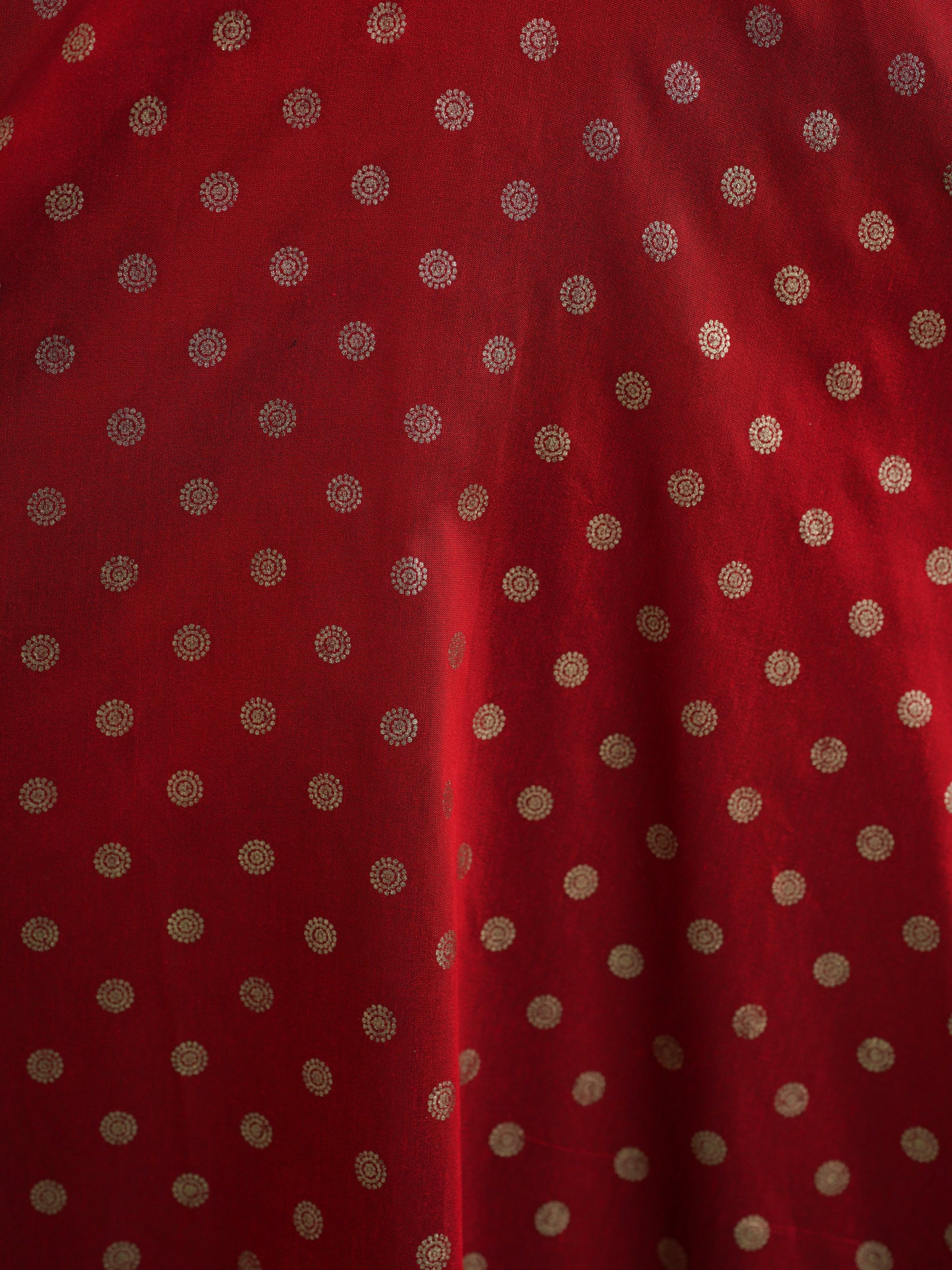 Poly Chanderi Gold foil Anarkali Red Kurta