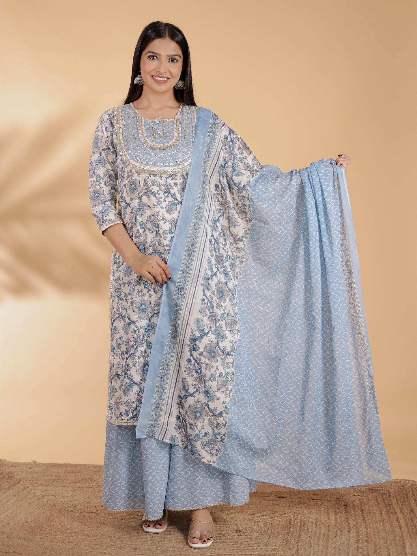 Soft Cotton Floral Kurta