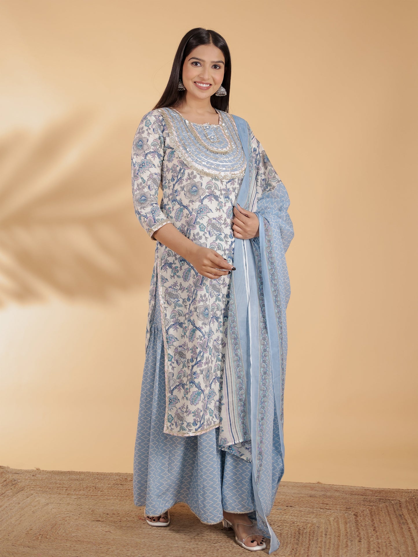 Soft Cotton Floral Kurta