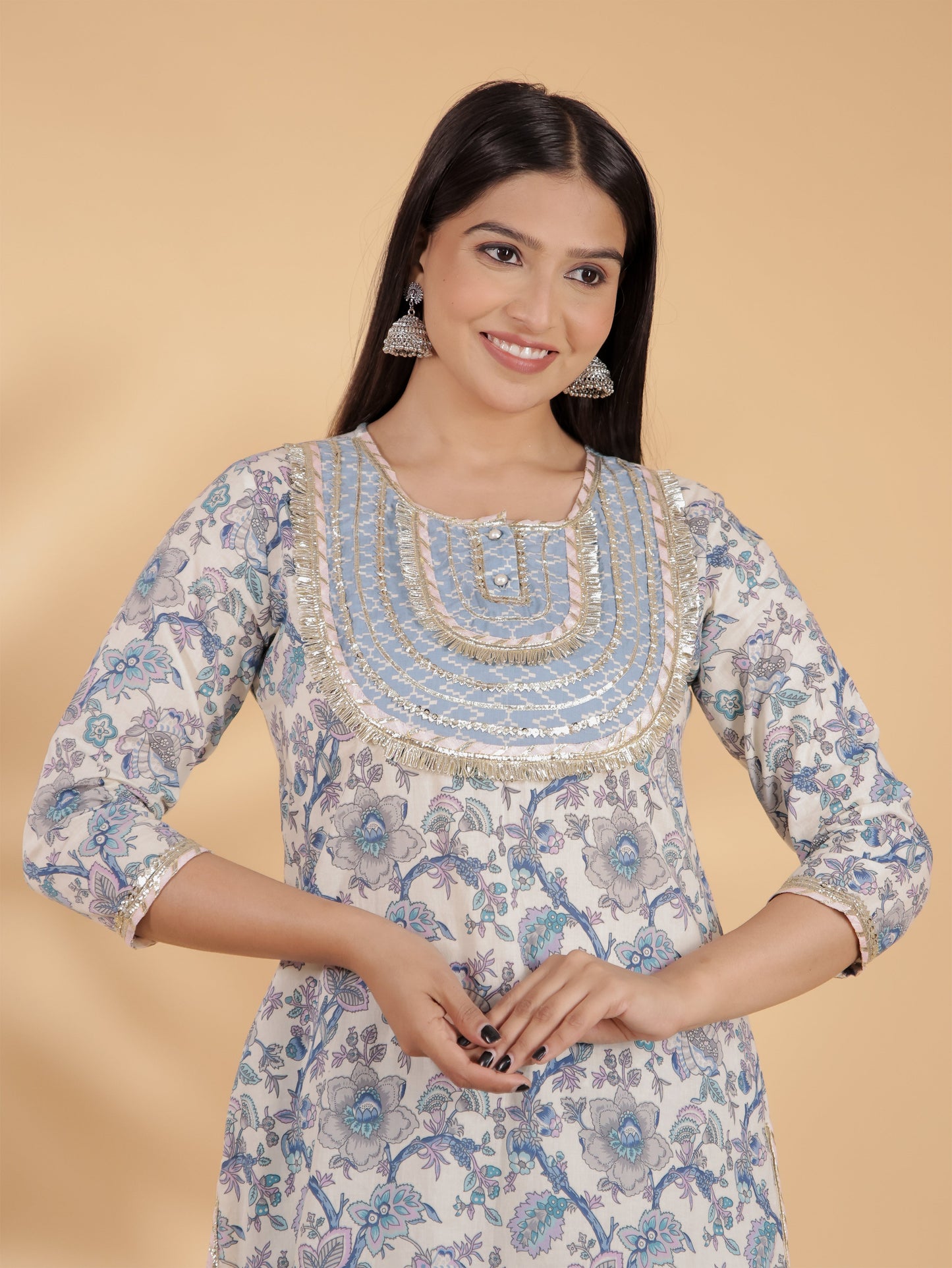 Soft Cotton Floral Kurta