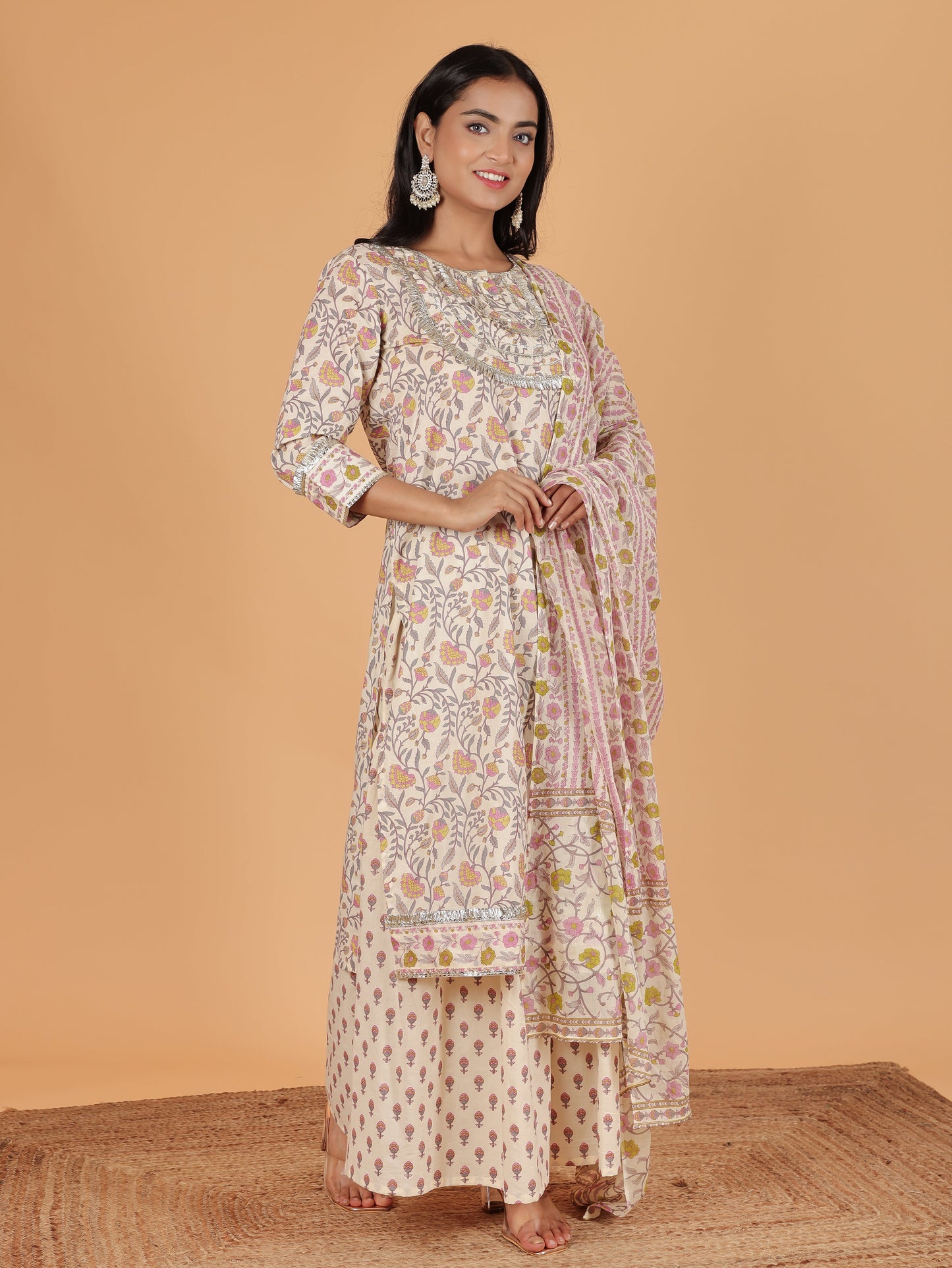 Soft Cotton Floral Kurta