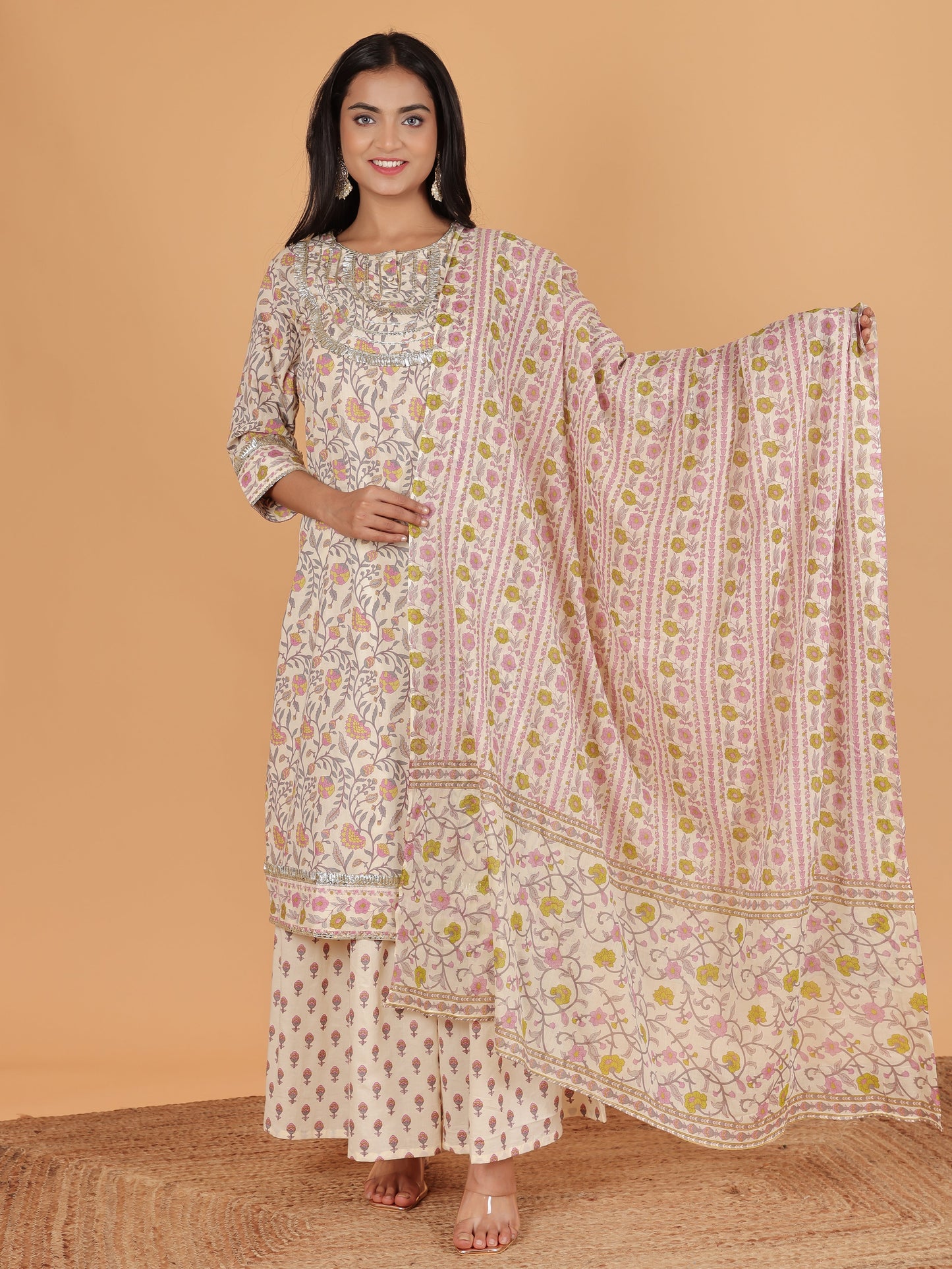 Soft Cotton Floral Kurta