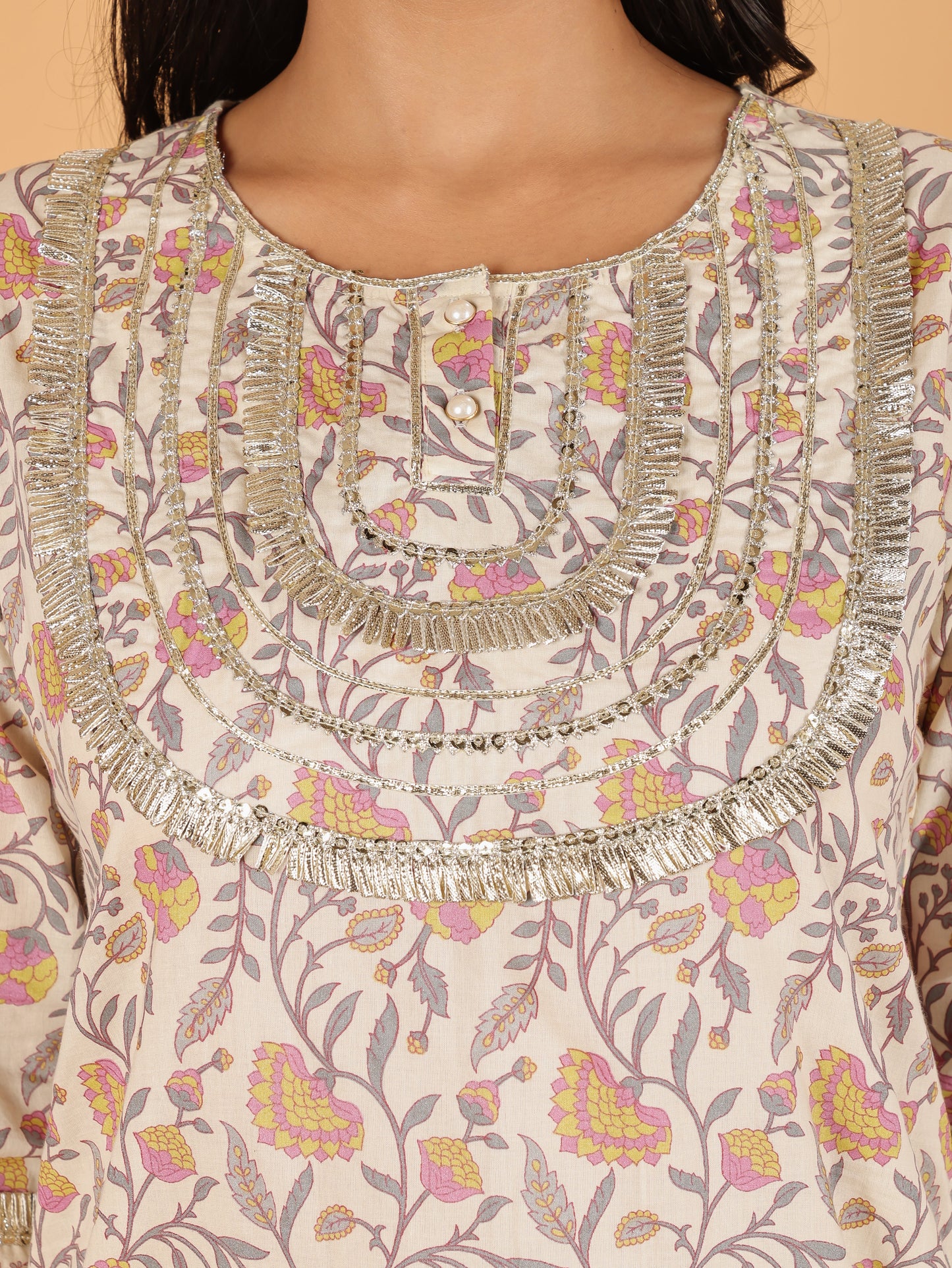 Soft Cotton Floral Kurta