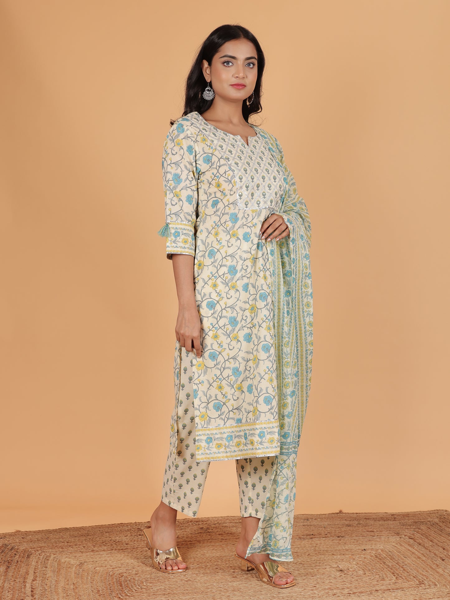 Soft Cotton Floral Kurta