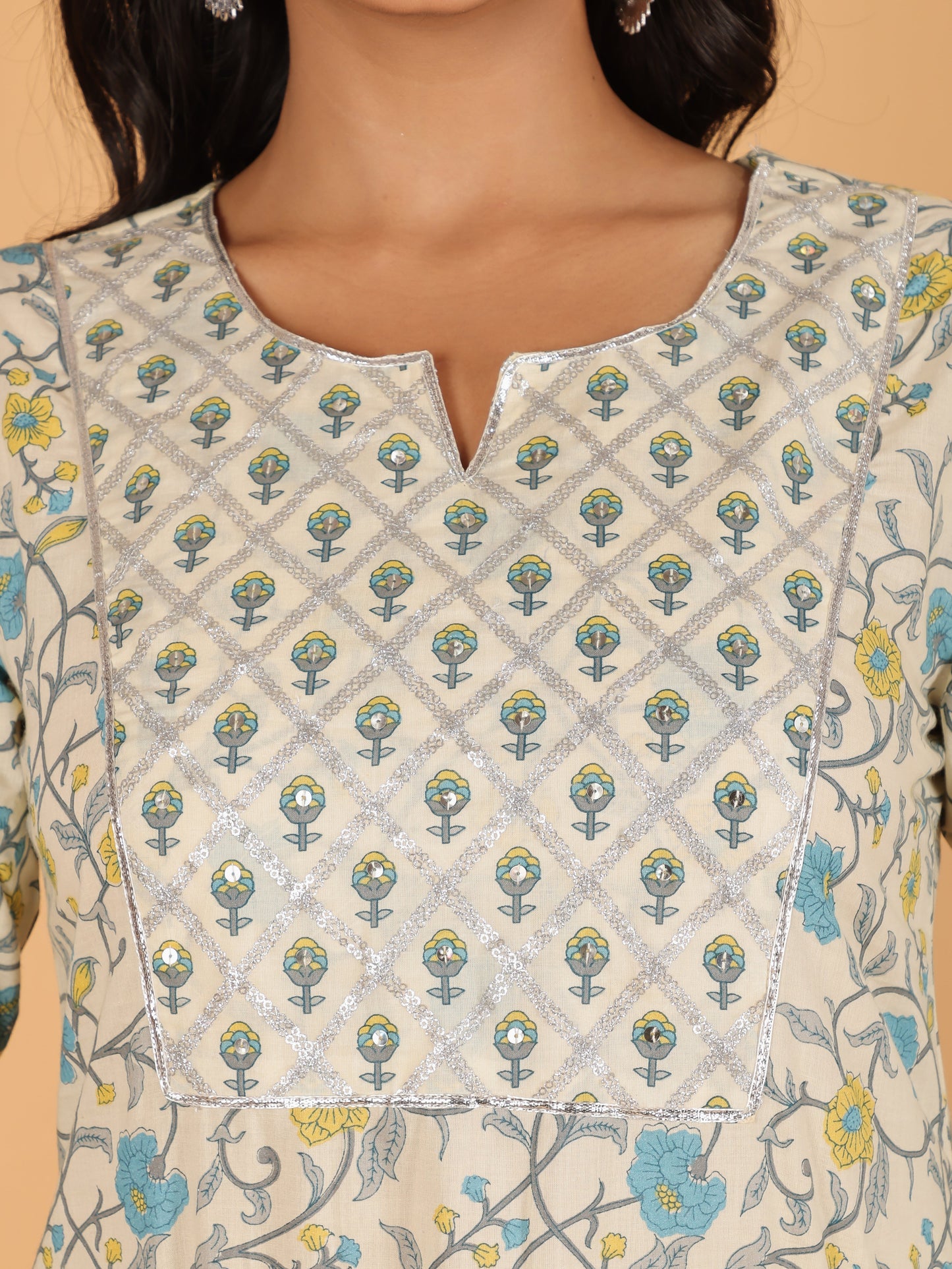 Soft Cotton Floral Kurta