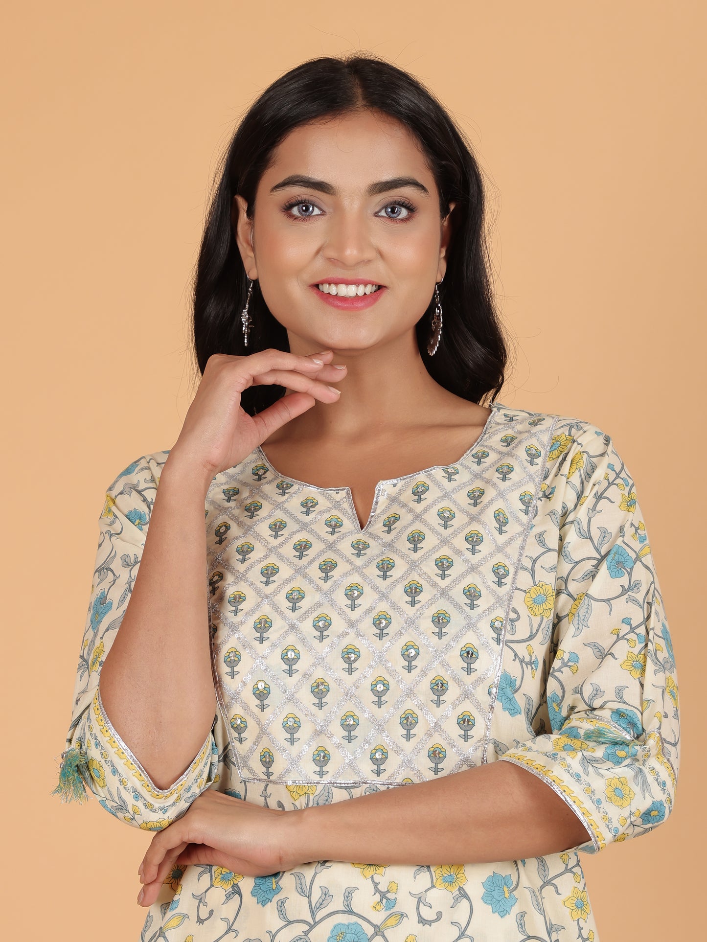 Soft Cotton Floral Kurta