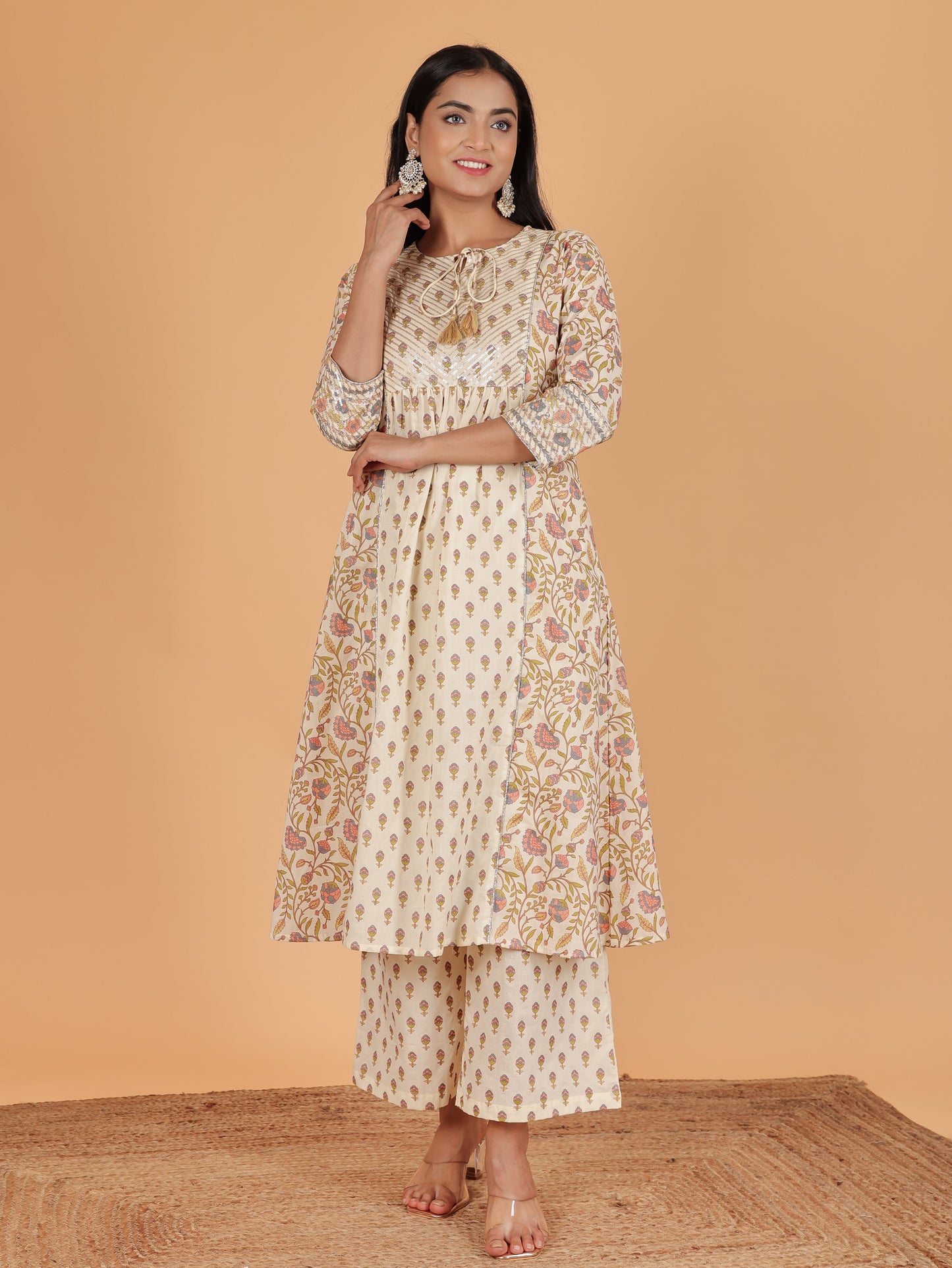 Soft Cotton Floral Kurta