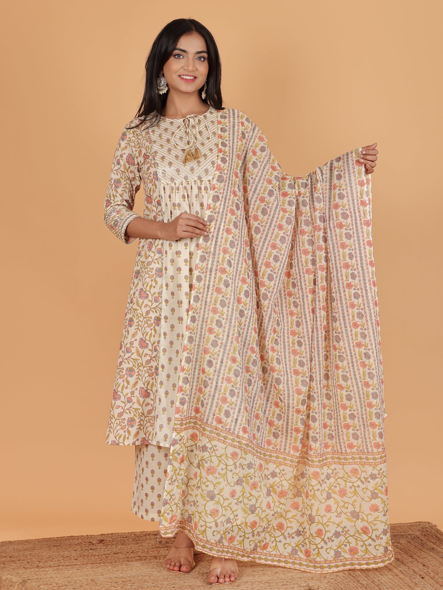 Soft Cotton Floral Kurta