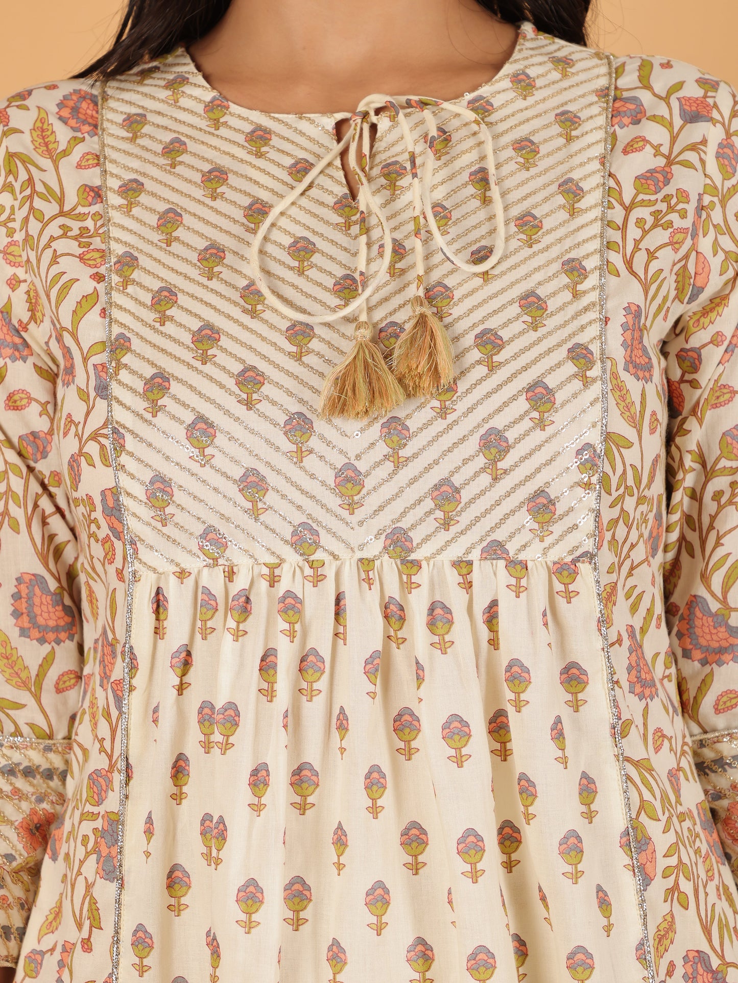 Soft Cotton Floral Kurta