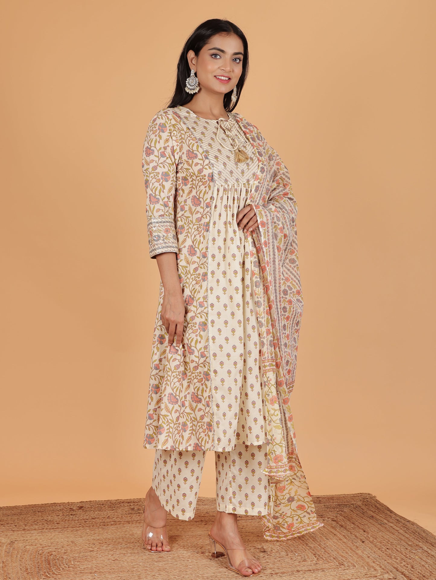 Soft Cotton Floral Kurta