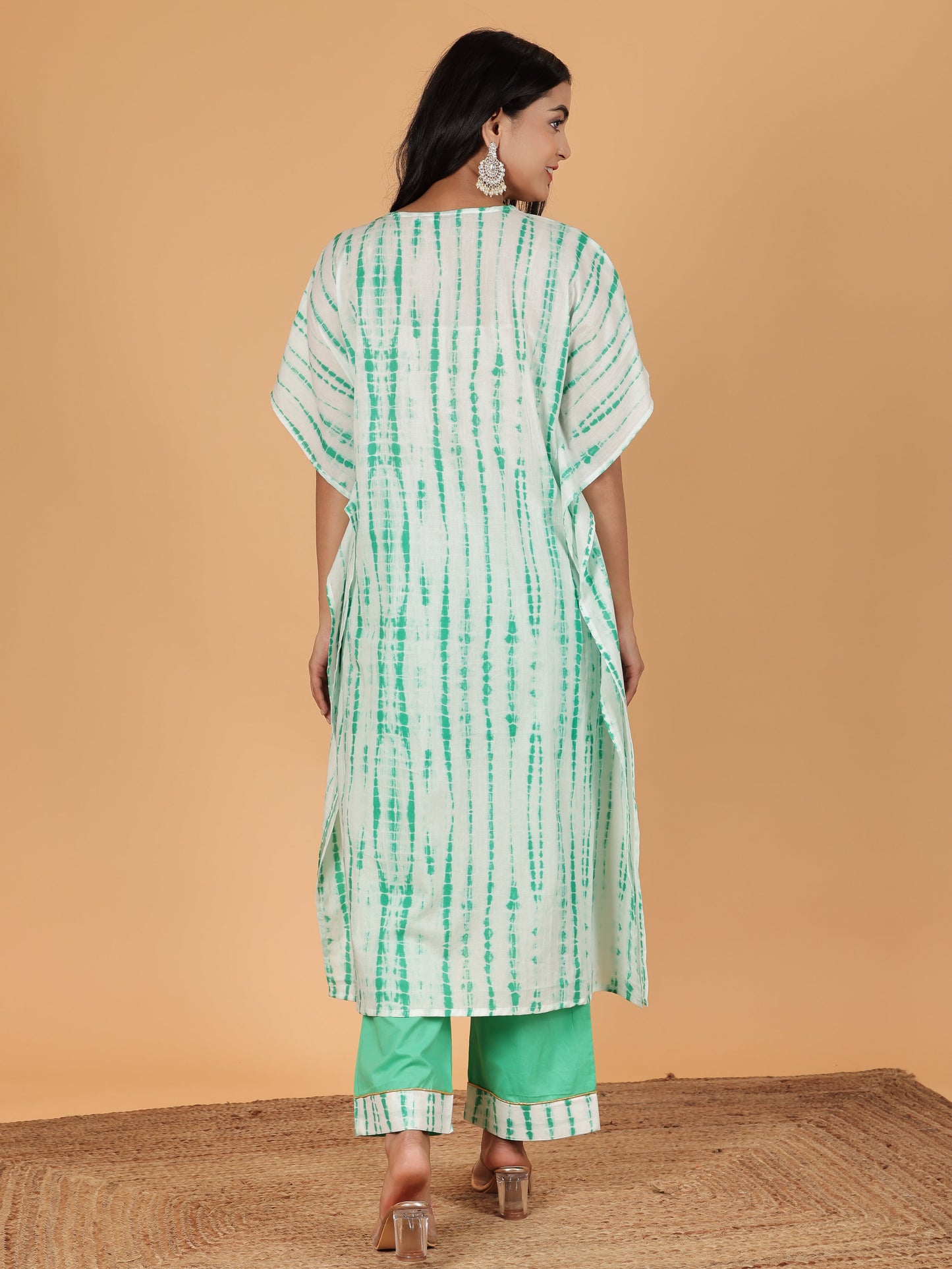 Soft Cotton Tie-Dye Kaftan White Kurta