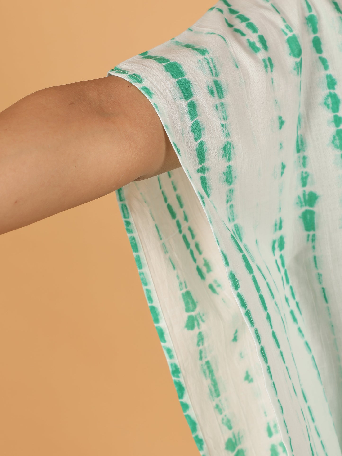 Soft Cotton Tie-Dye Kaftan White Kurta