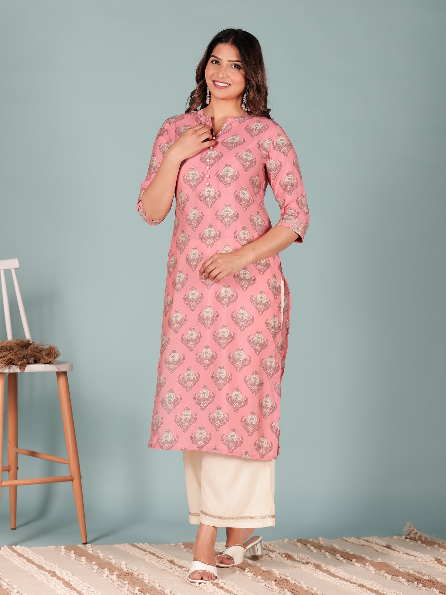 Floral Muslin Kurta