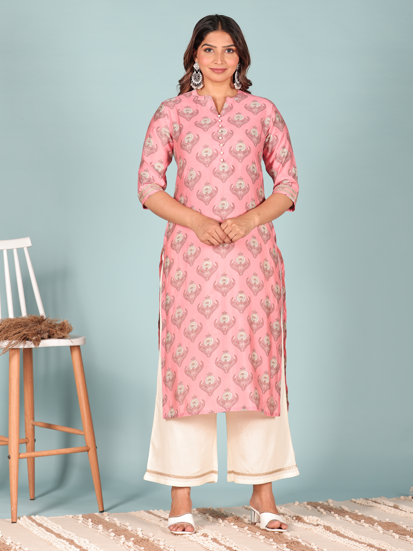 Floral Muslin Kurta