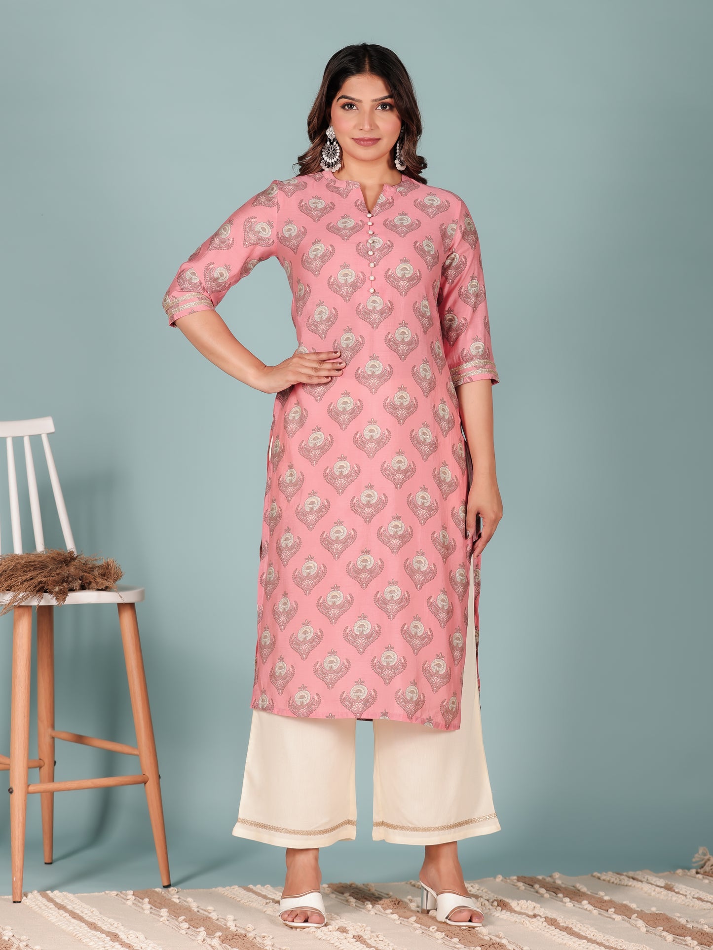 Floral Muslin Kurta