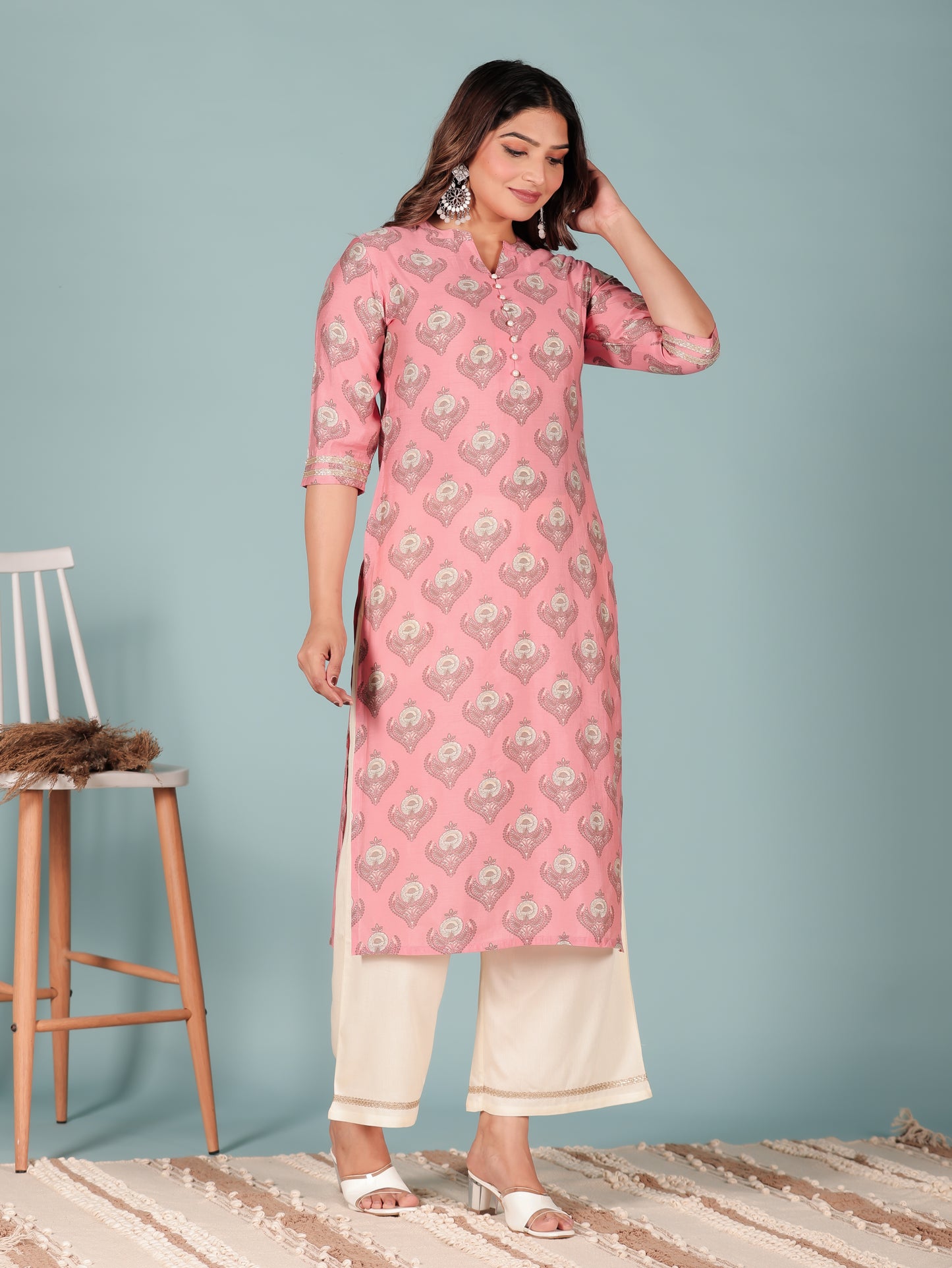 Floral Muslin Kurta