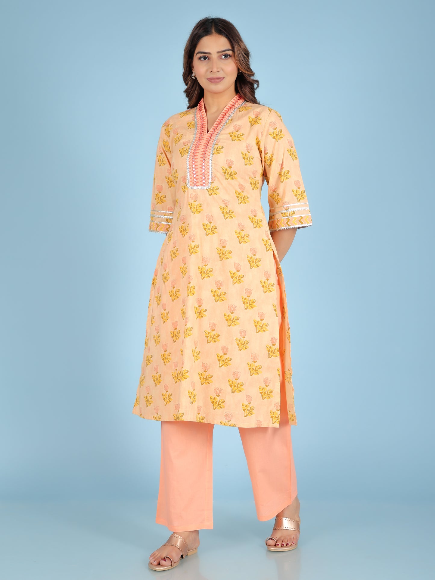 Soft Cotton Floral Kurta