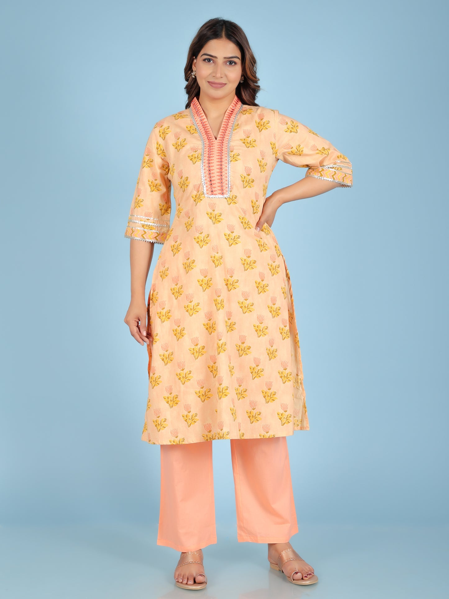 Soft Cotton Floral Kurta