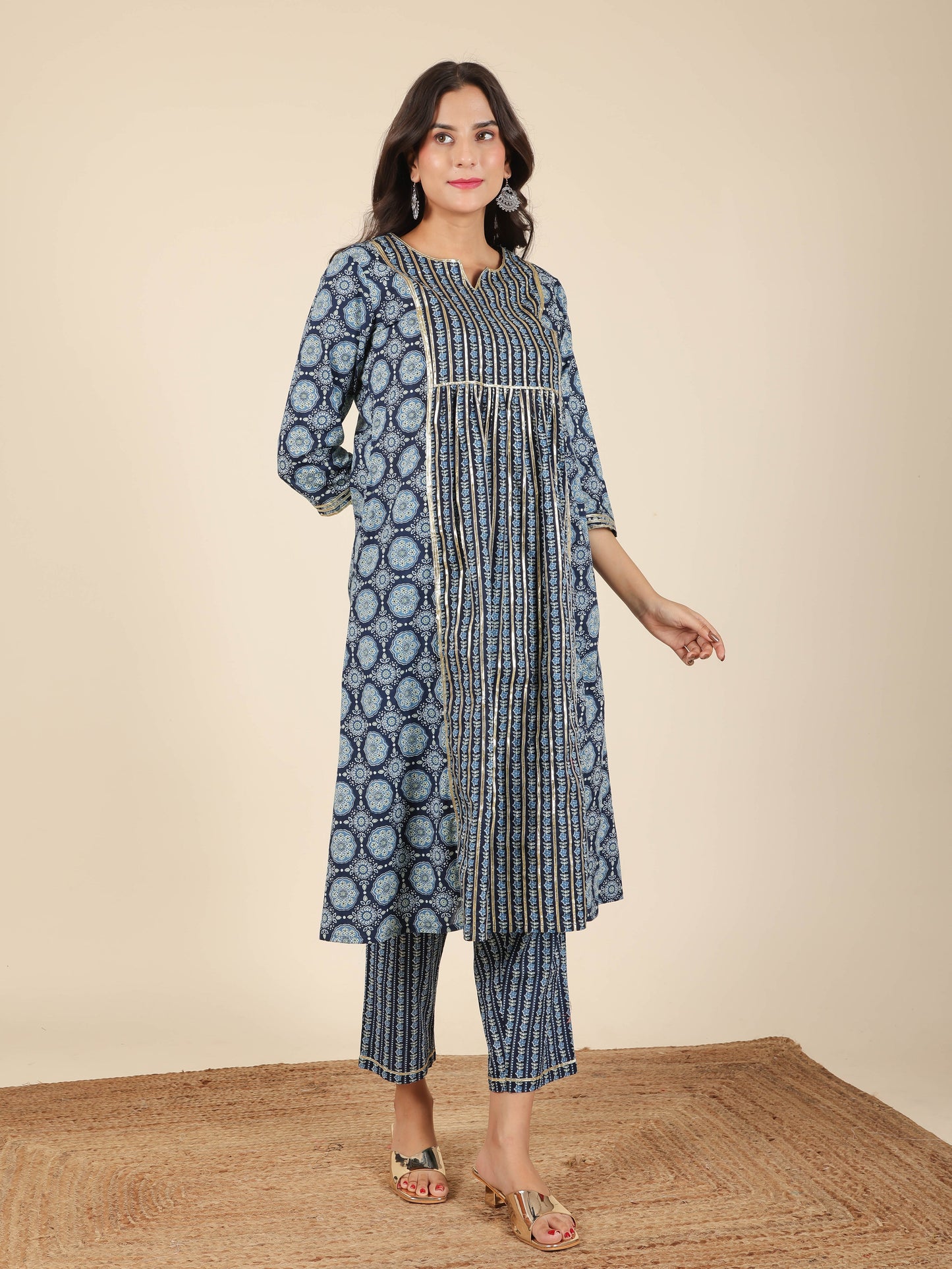 Soft Cotton Geometric Kurta