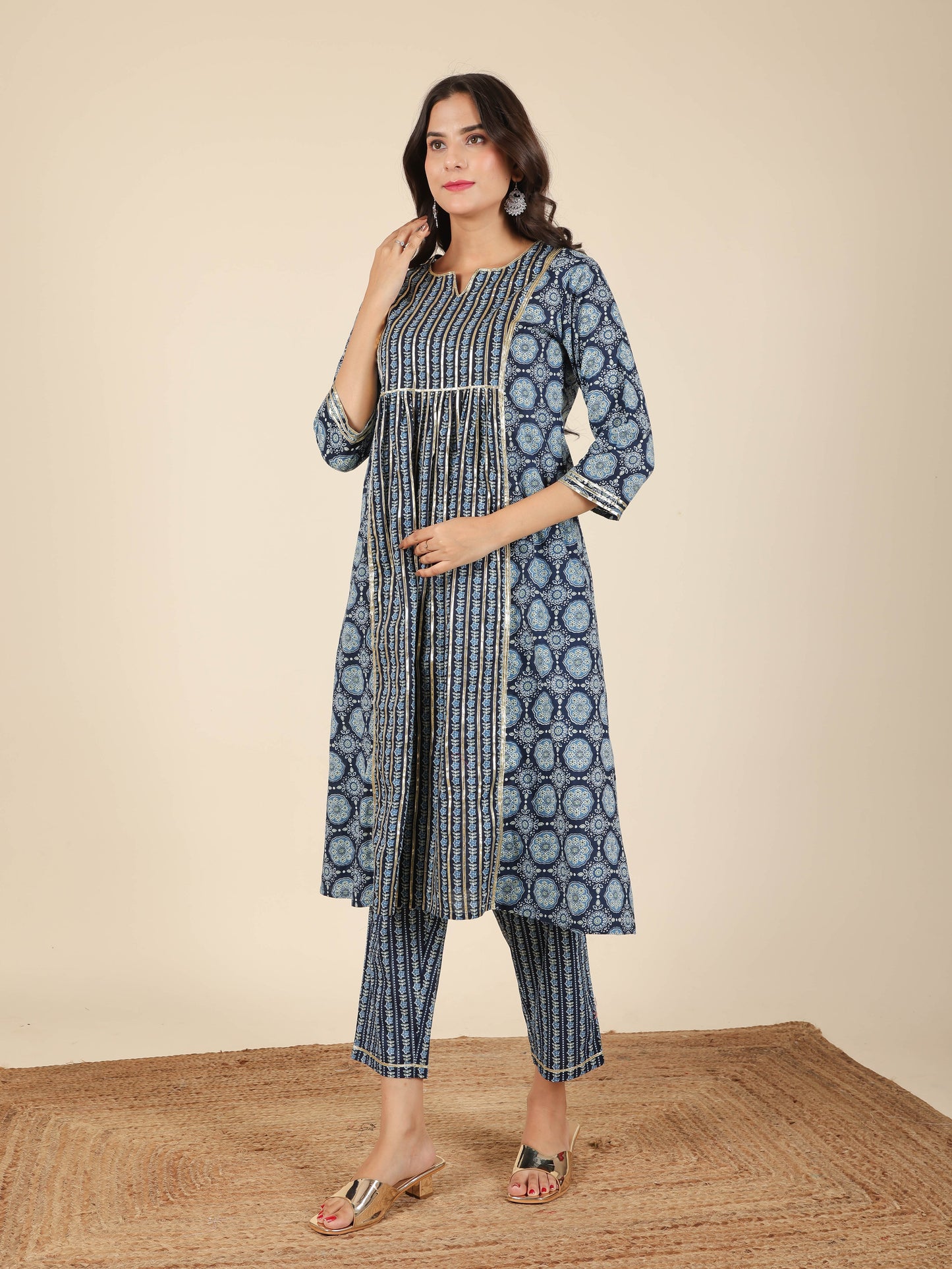 Soft Cotton Geometric Kurta