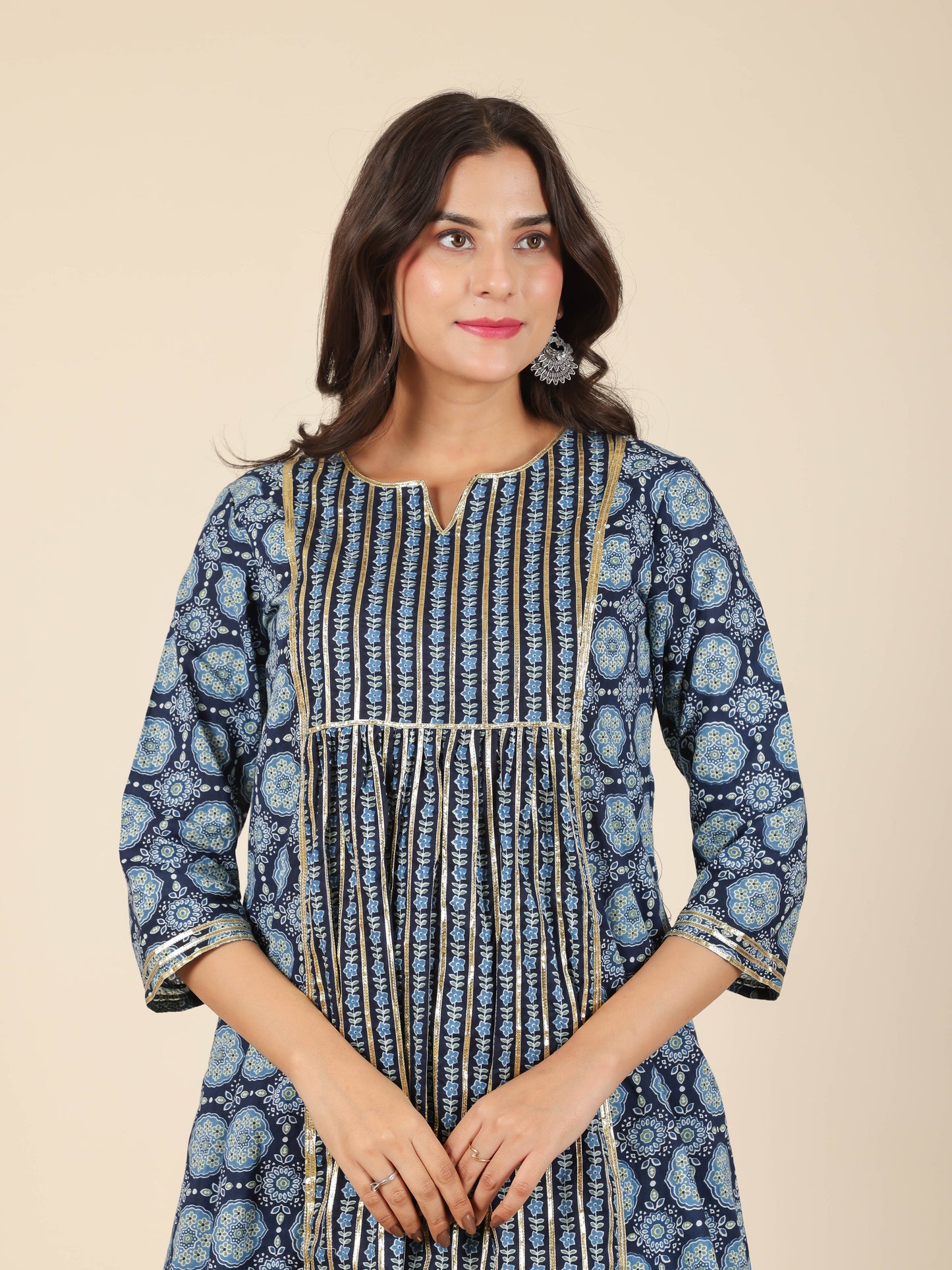 Soft Cotton Geometric Kurta