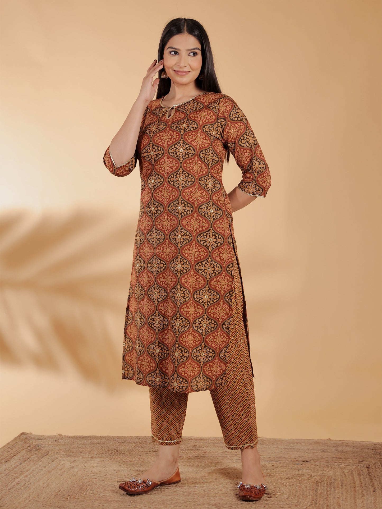 Soft Cotton Geometric Kurta