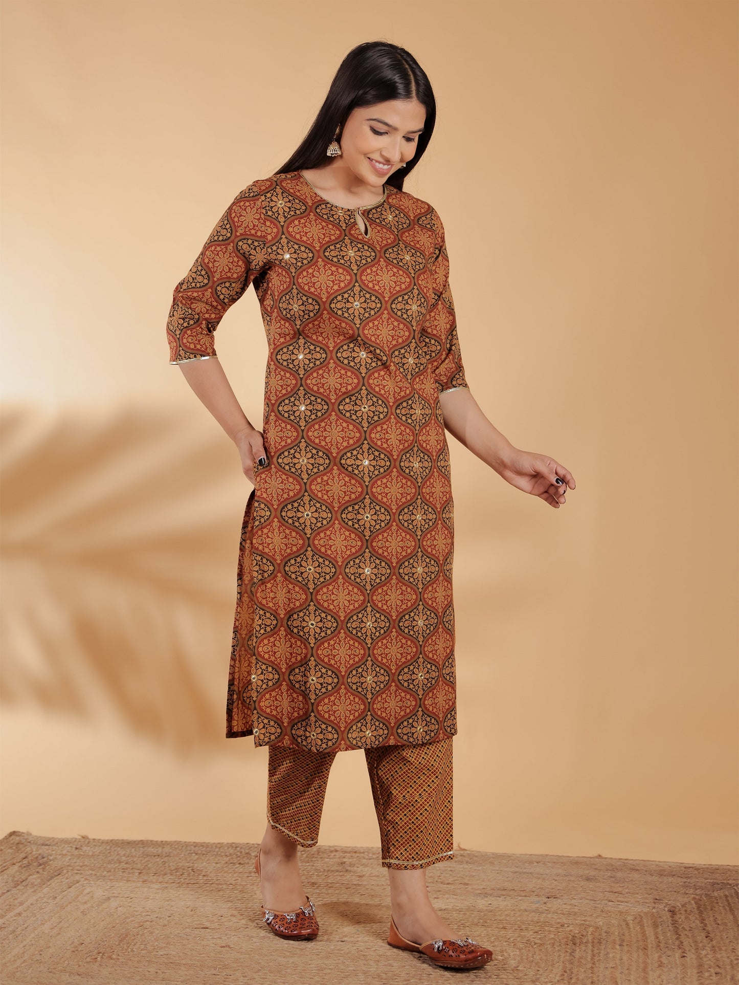 Soft Cotton Geometric Kurta