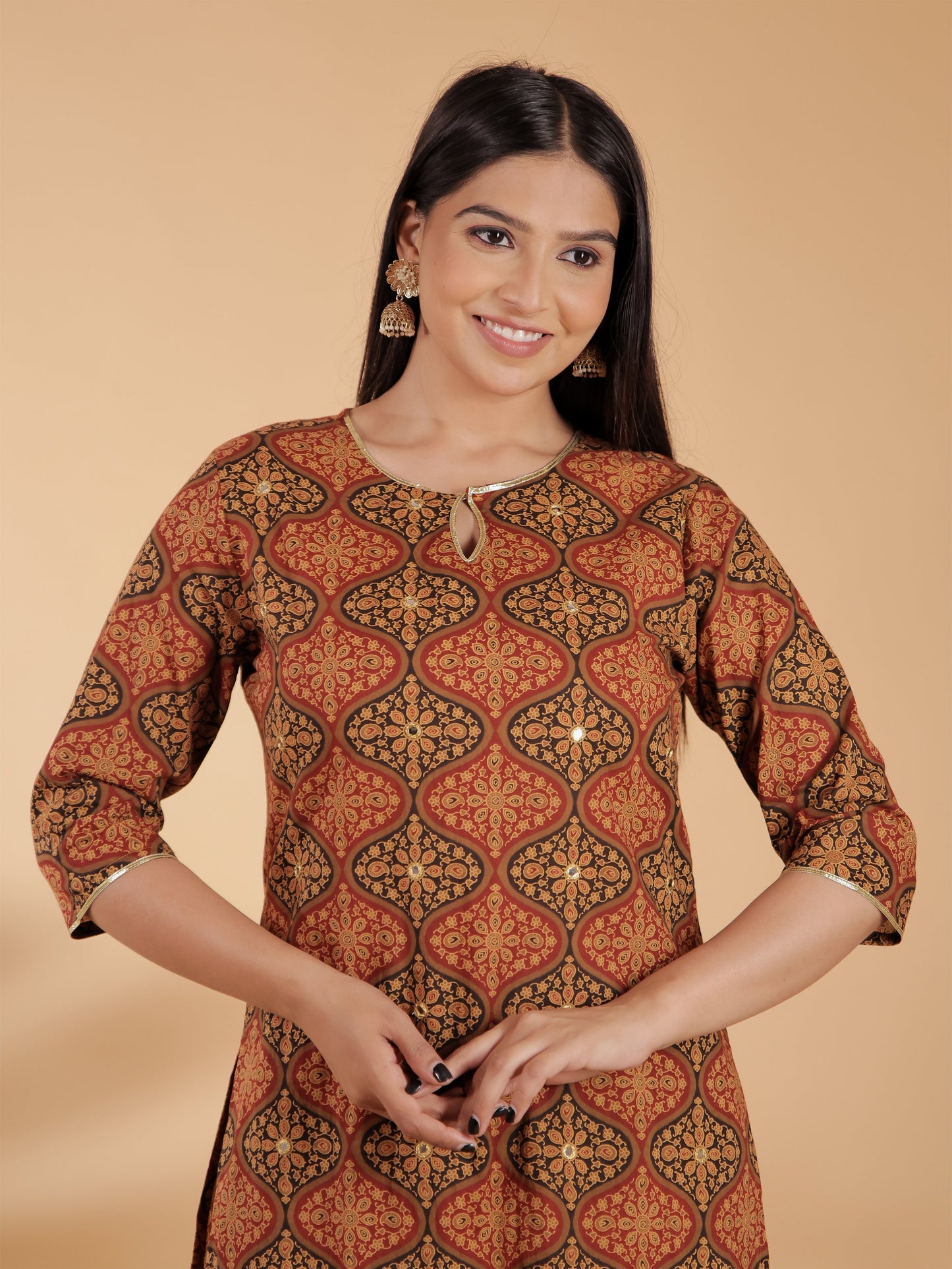 Soft Cotton Geometric Kurta