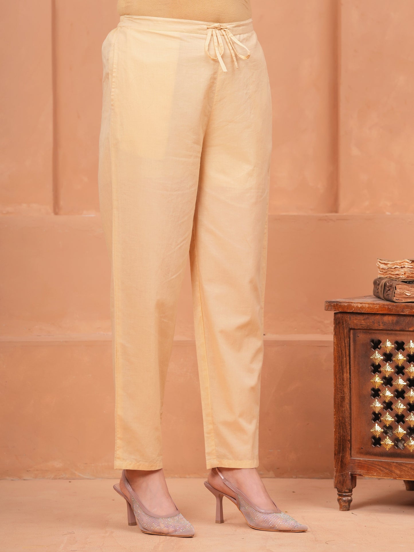 Embroidered Blended Silk Solid Straight Pink Kurta