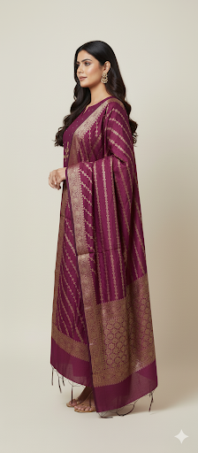 Embroidered Roman silk Flared Kurta