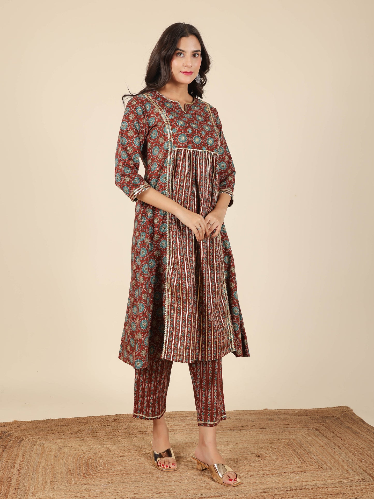 Soft Cotton Geometric Kurta