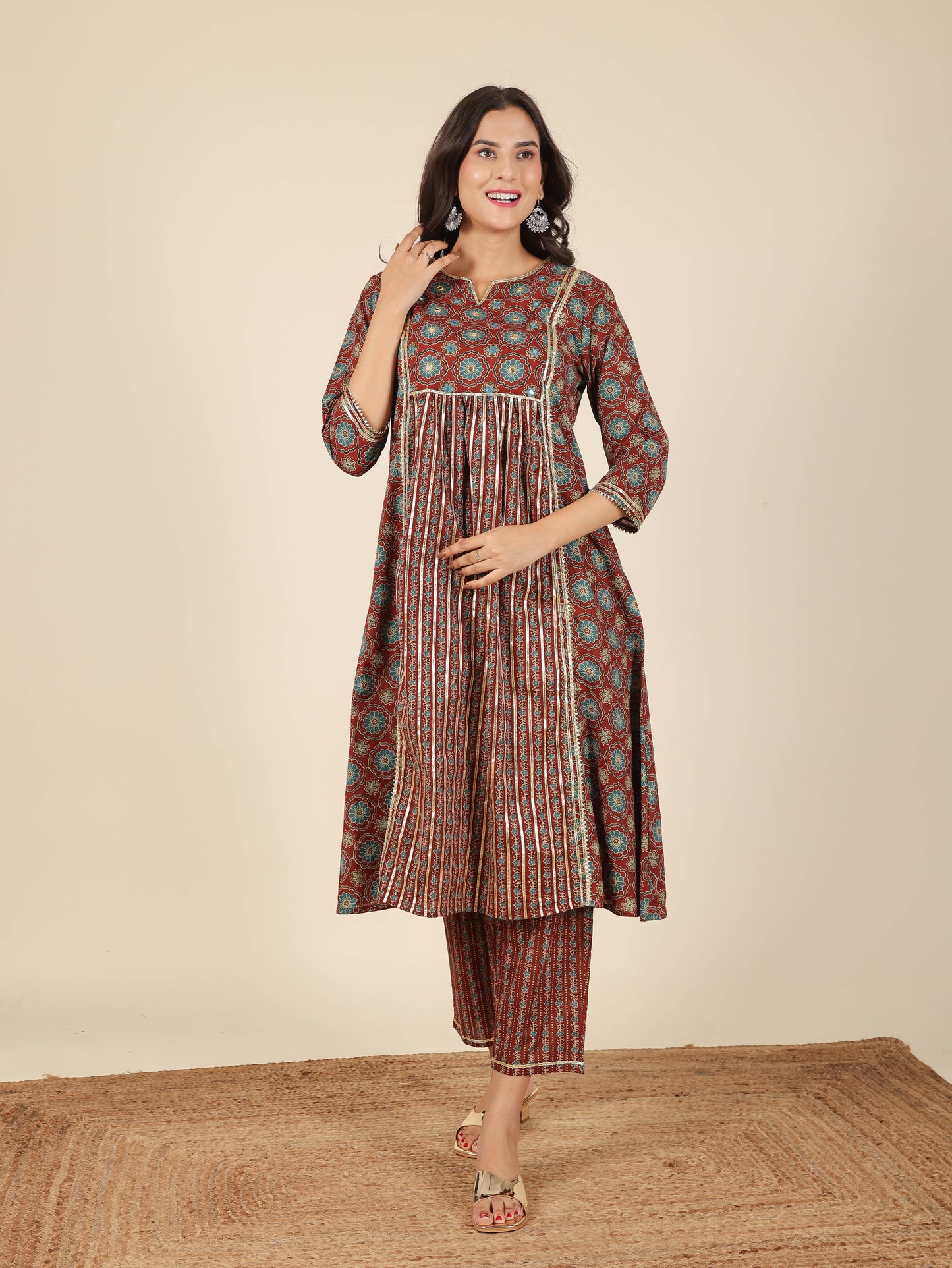 Soft Cotton Geometric Kurta