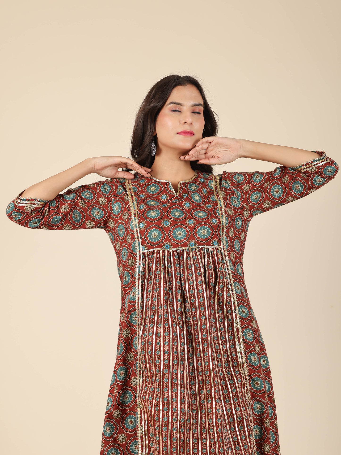 Soft Cotton Geometric Kurta