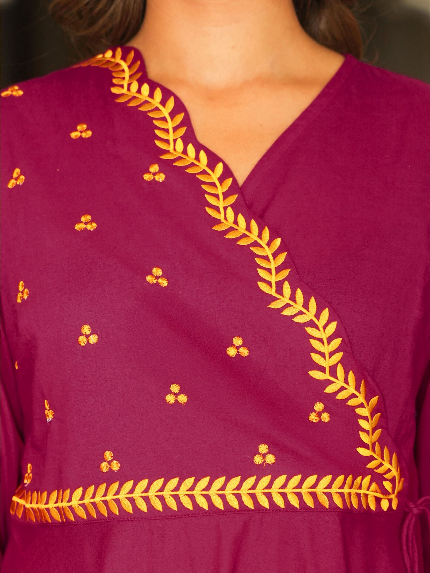 Embroidered Soft Cotton Solid Anarkali Pink Kurta