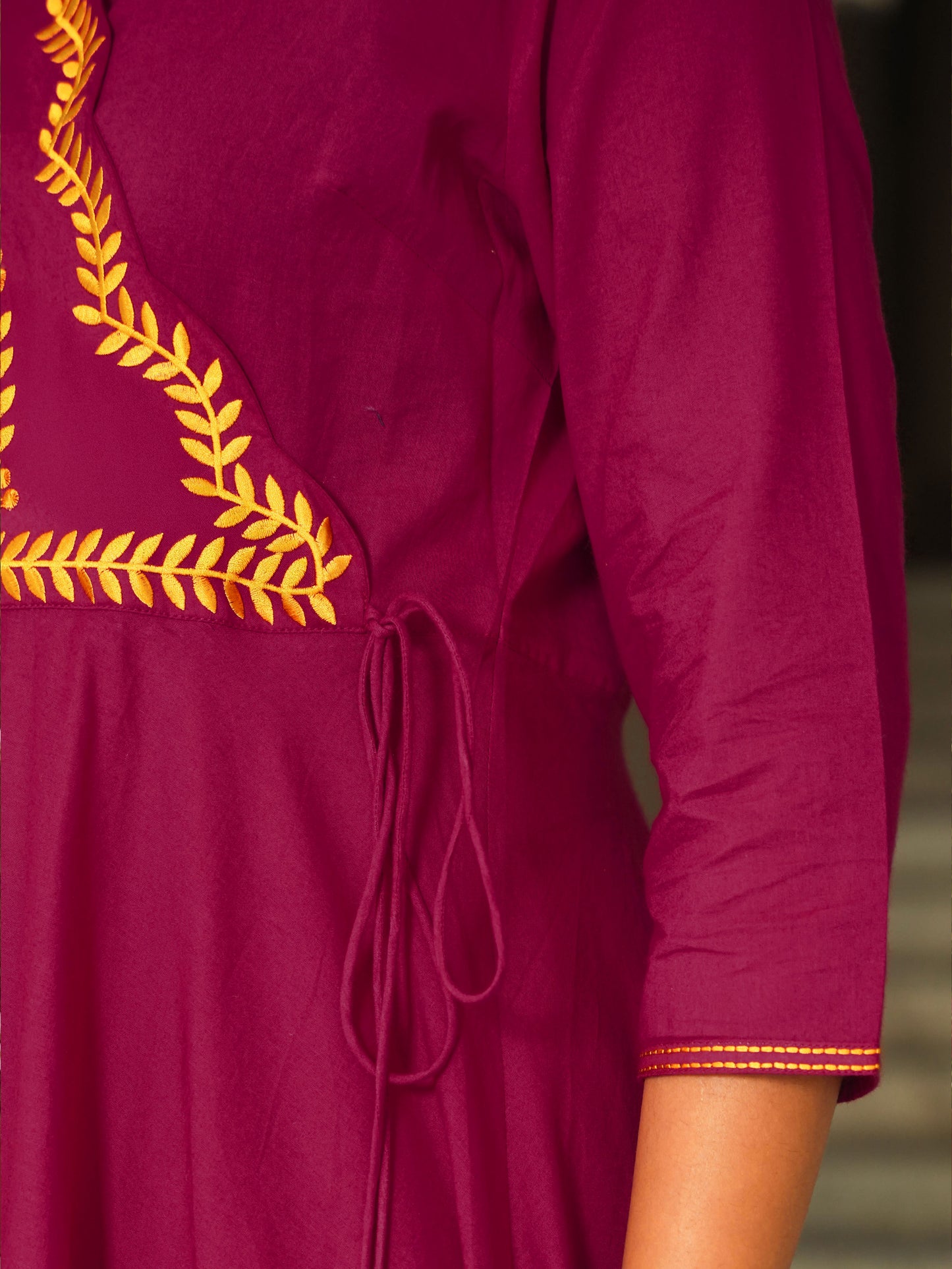 Embroidered Soft Cotton Solid Anarkali Pink Kurta