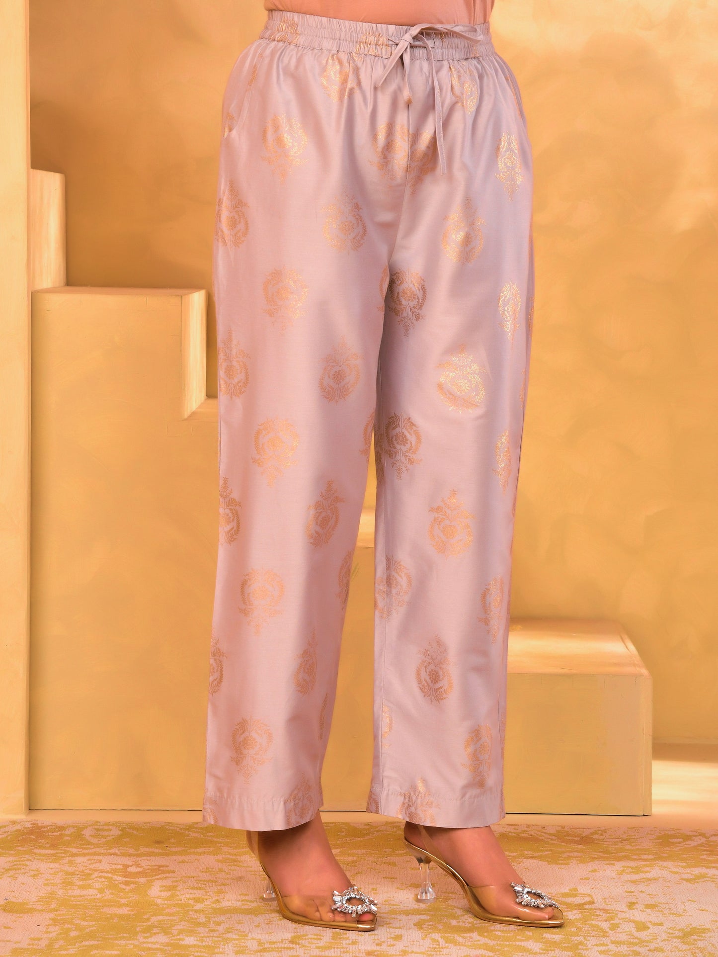 Blended Silk Butta Beige Palazzo