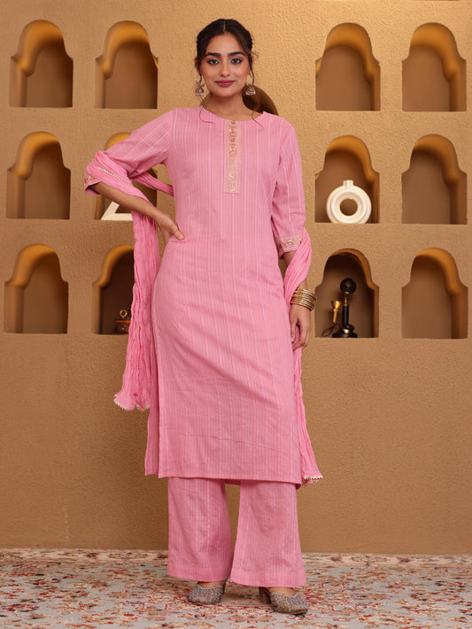 Cotton Voile Solid Baby Pink Dupatta