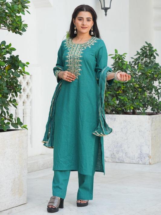 Cotton Voile Solid Blue Dupatta