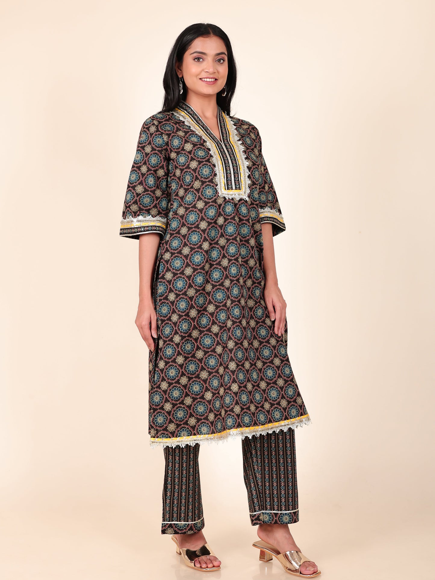 Soft Cotton Geometric Kurta