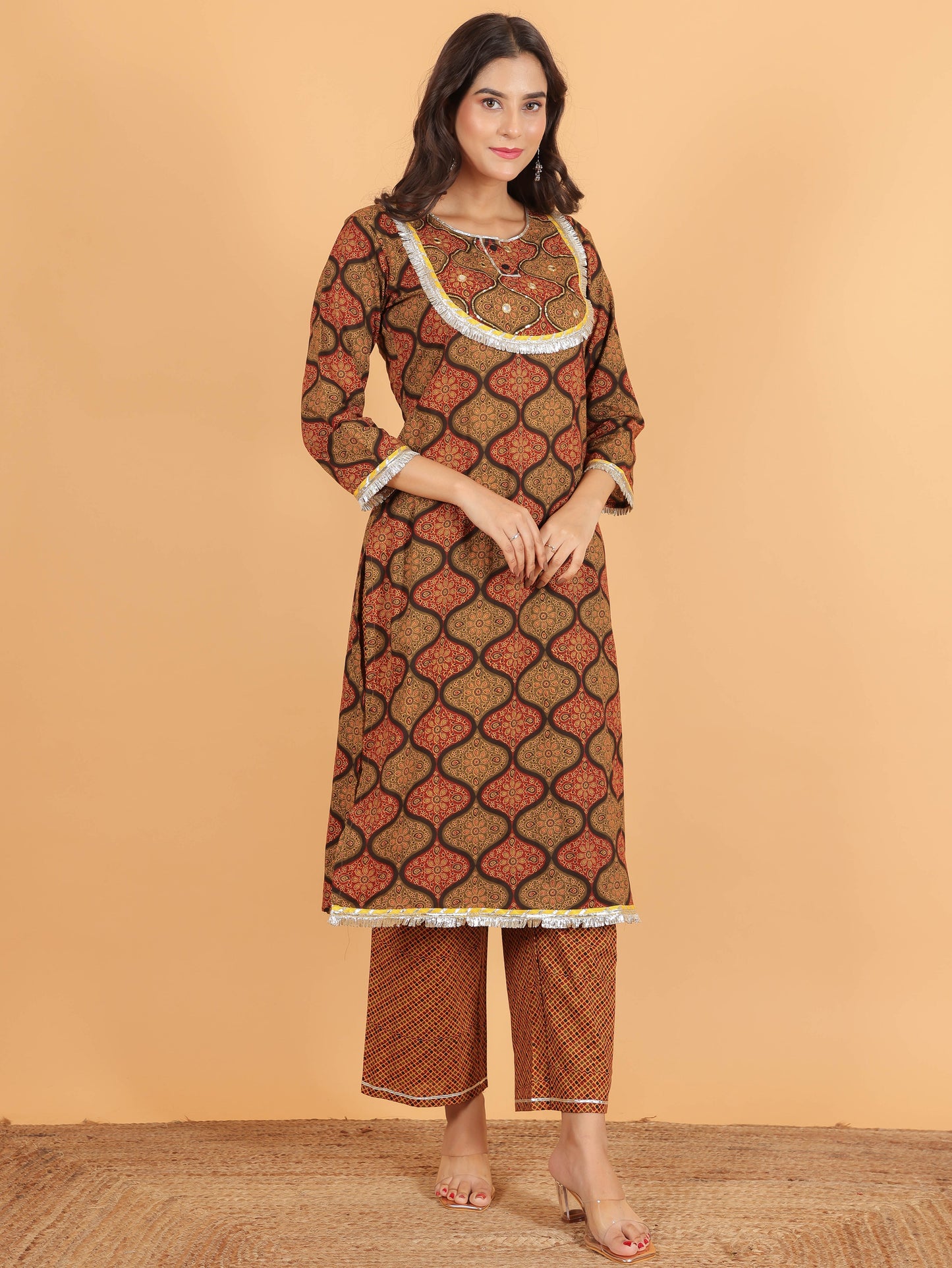 Soft Cotton Geometric Kurta