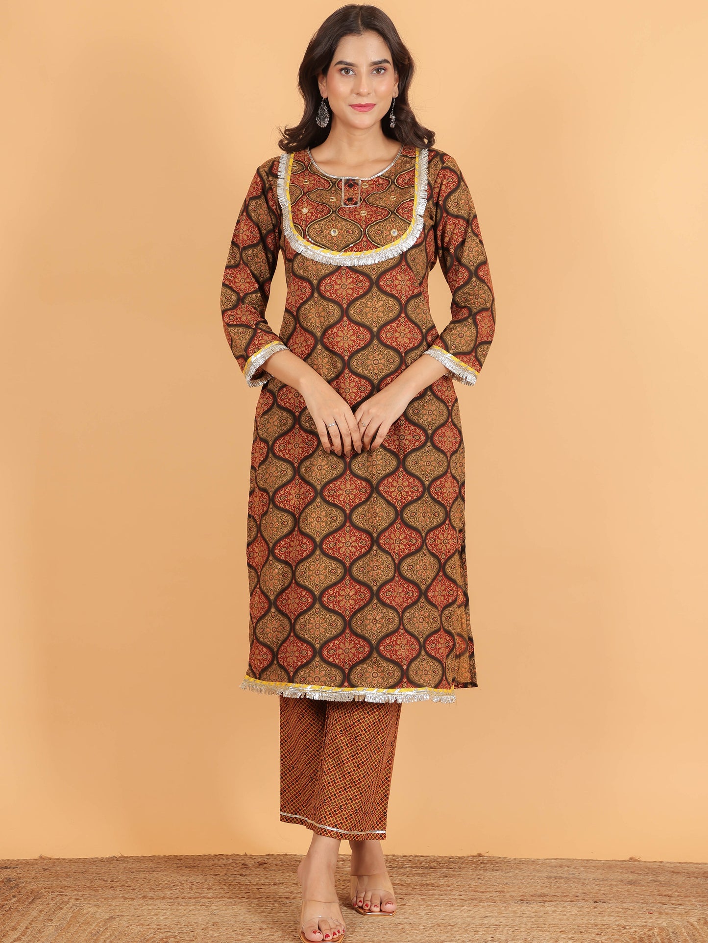 Soft Cotton Geometric Kurta