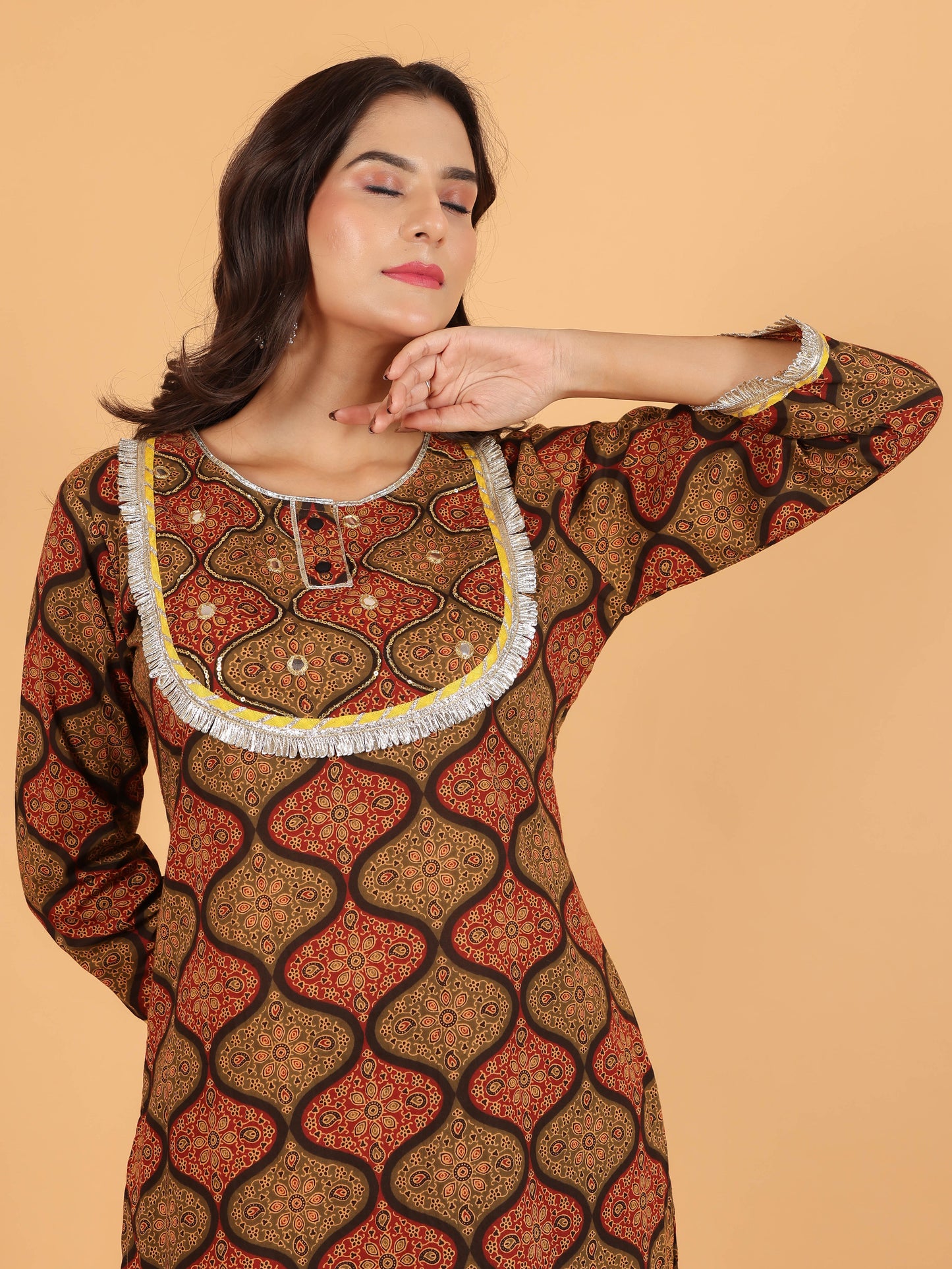 Soft Cotton Geometric Kurta