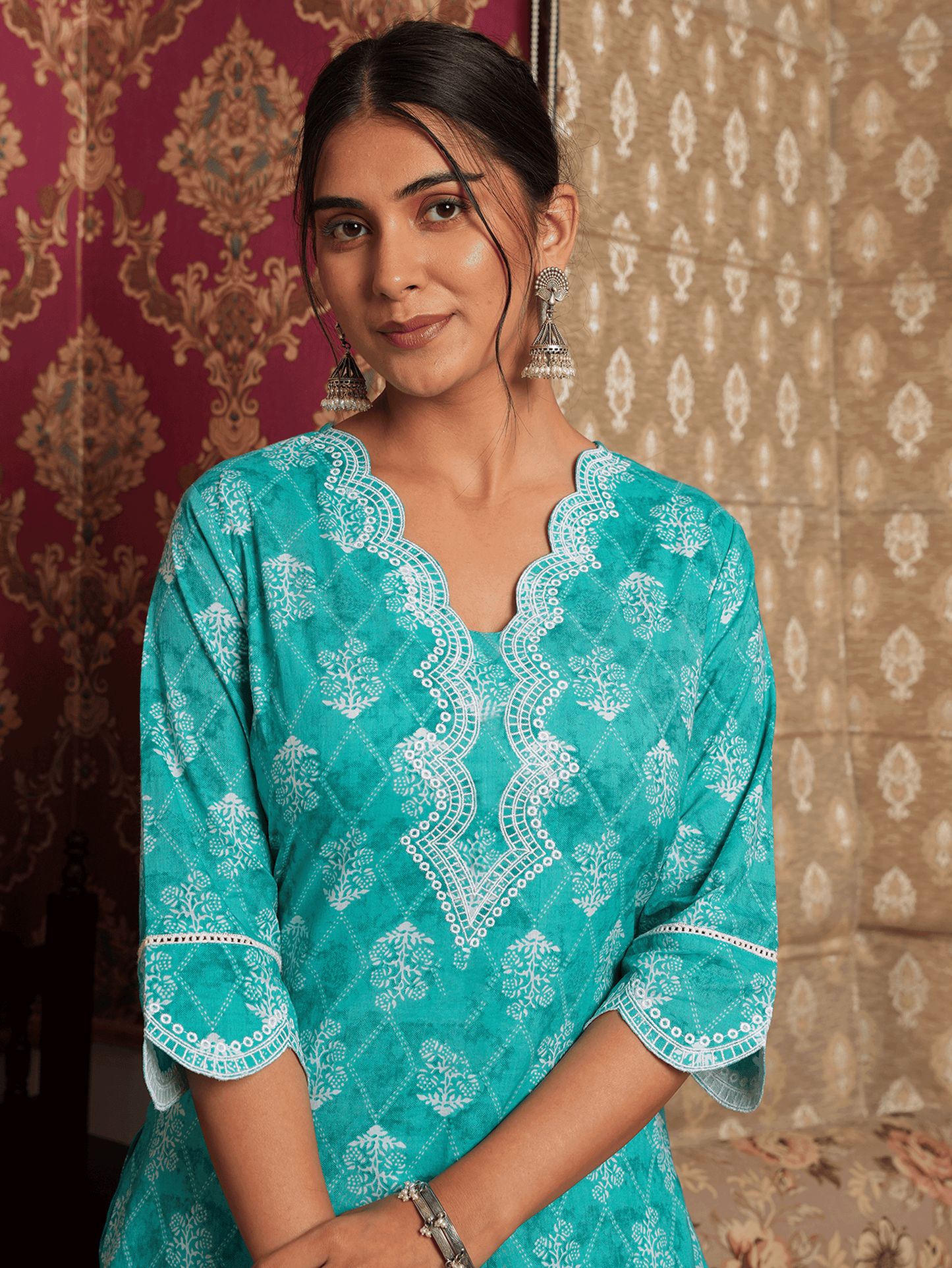 Soft Cotton Geometric Kurta