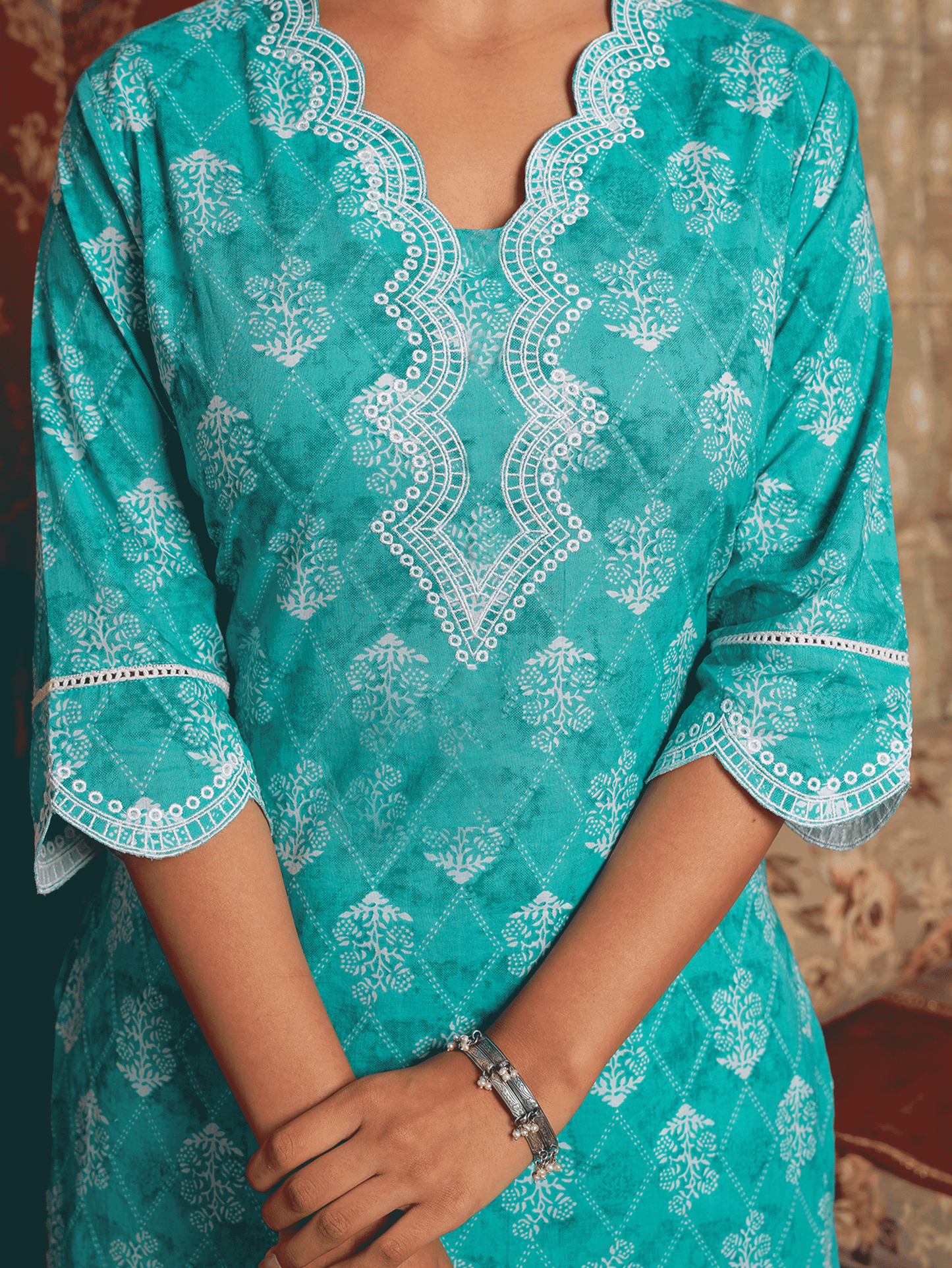 Soft Cotton Geometric Kurta