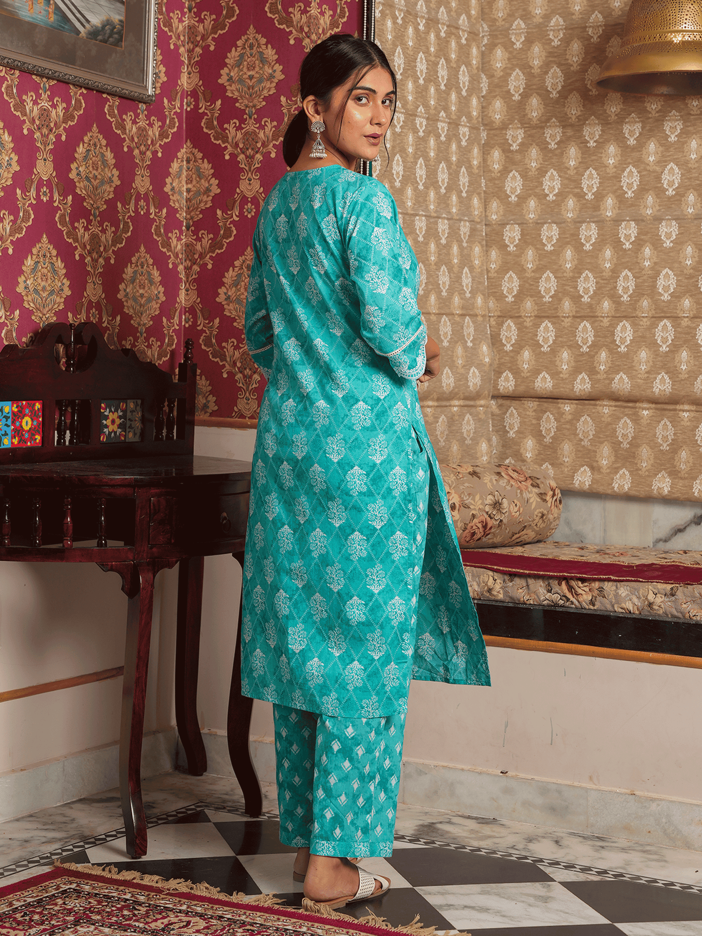 Soft Cotton Geometric Kurta