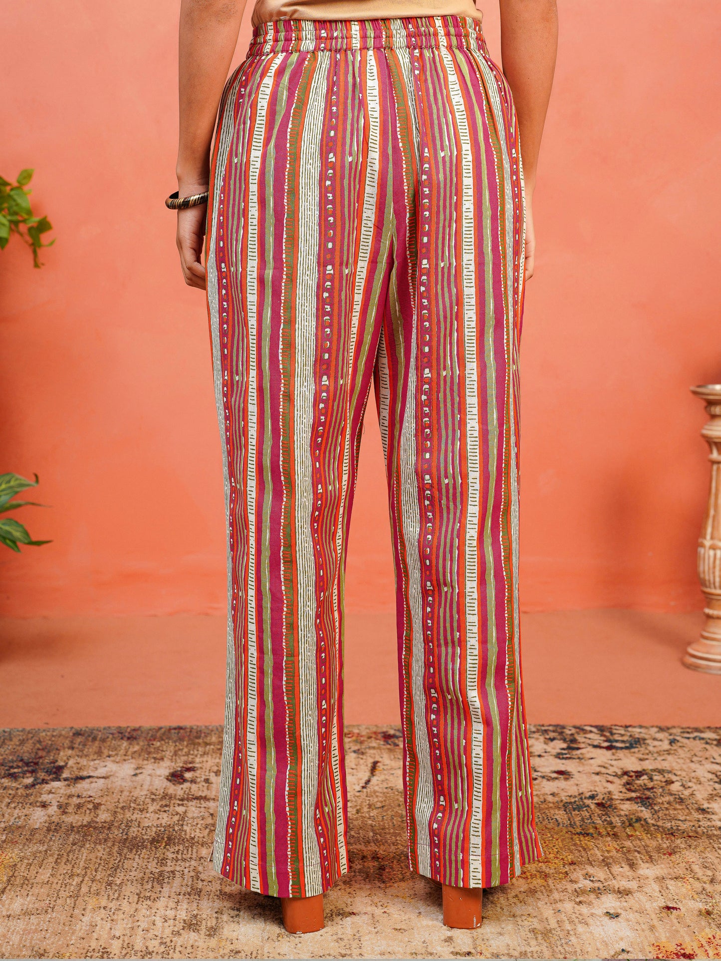 Linen Cotton Striped Straight Multicolor Tunic