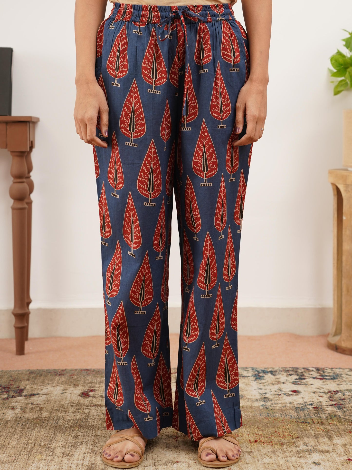 Soft Cotton Butta Blue Pyjama