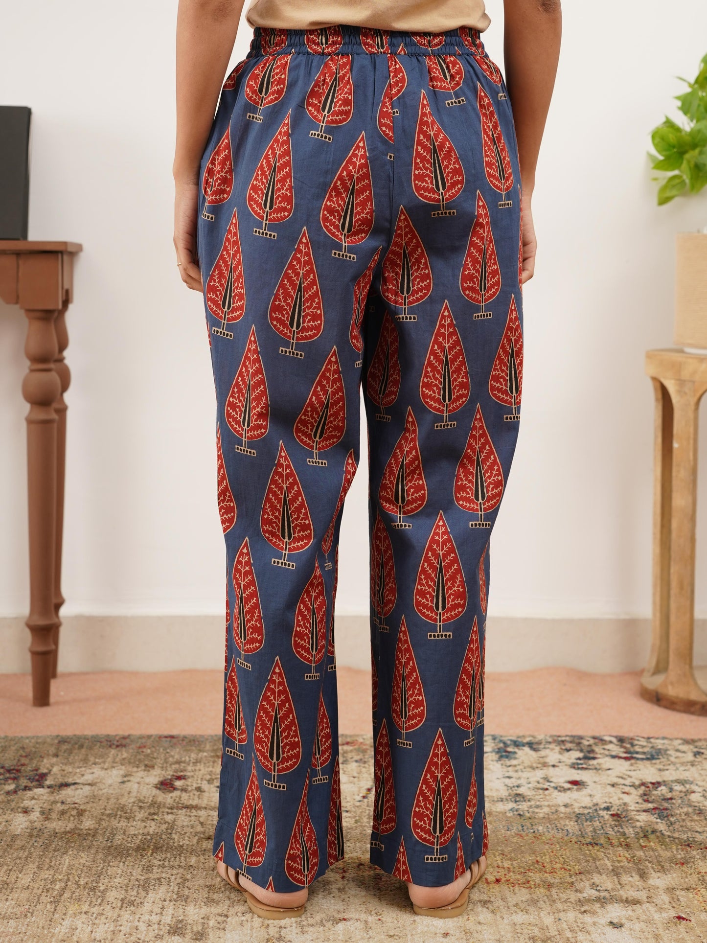 Soft Cotton Butta Blue Pyjama
