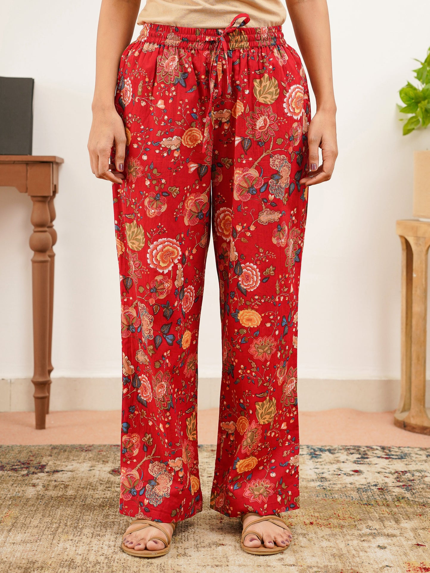 Soft Cotton Floral Red Pyjama