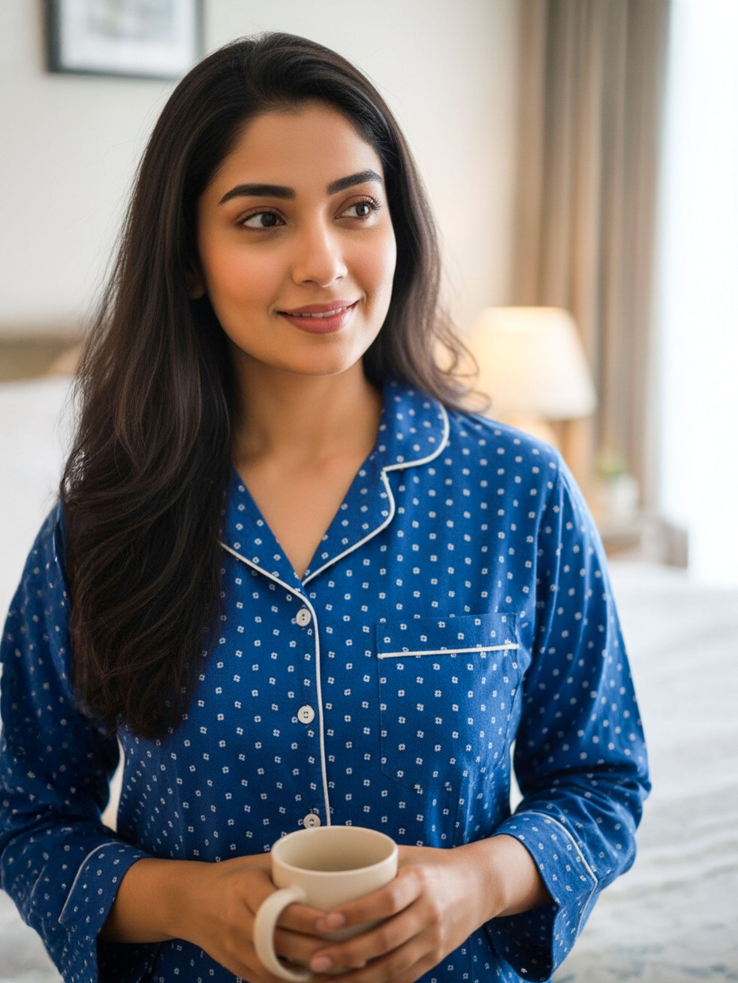 Soft Cotton Bandhani Straight Blue Tunic